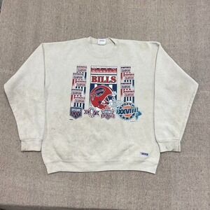 vintage Buffalo Bills championship sweatshirt mens XL white 1980s TRENCH NFL